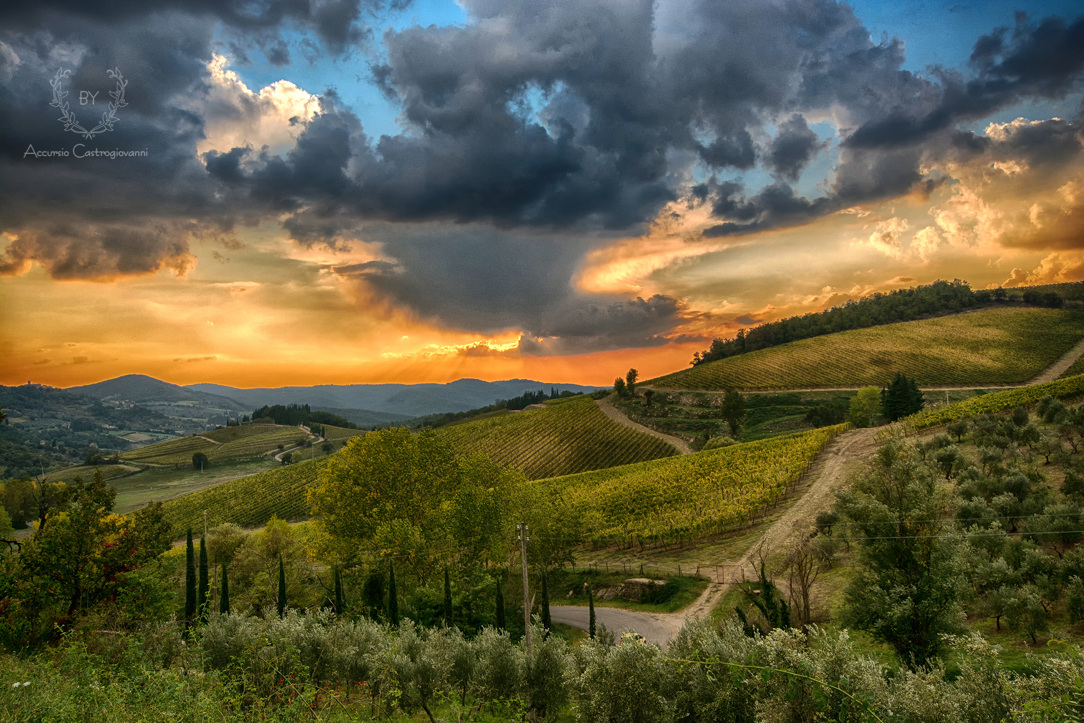 tramonto in Radda in Chianti